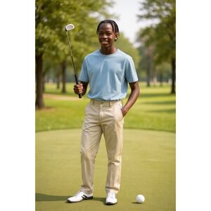 C9 by Champion Boys Golf Pants S 6-7 Cocoa Butter Beige Adjustable Waist NWT